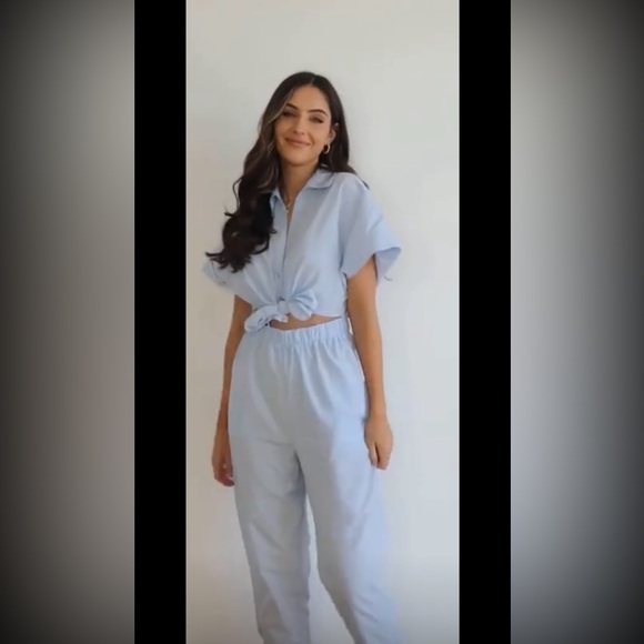 BNWT ZARA KNOTTED FRONT TIE POPLIN JUMPSUIT SZ XS - Picture 8 of 9